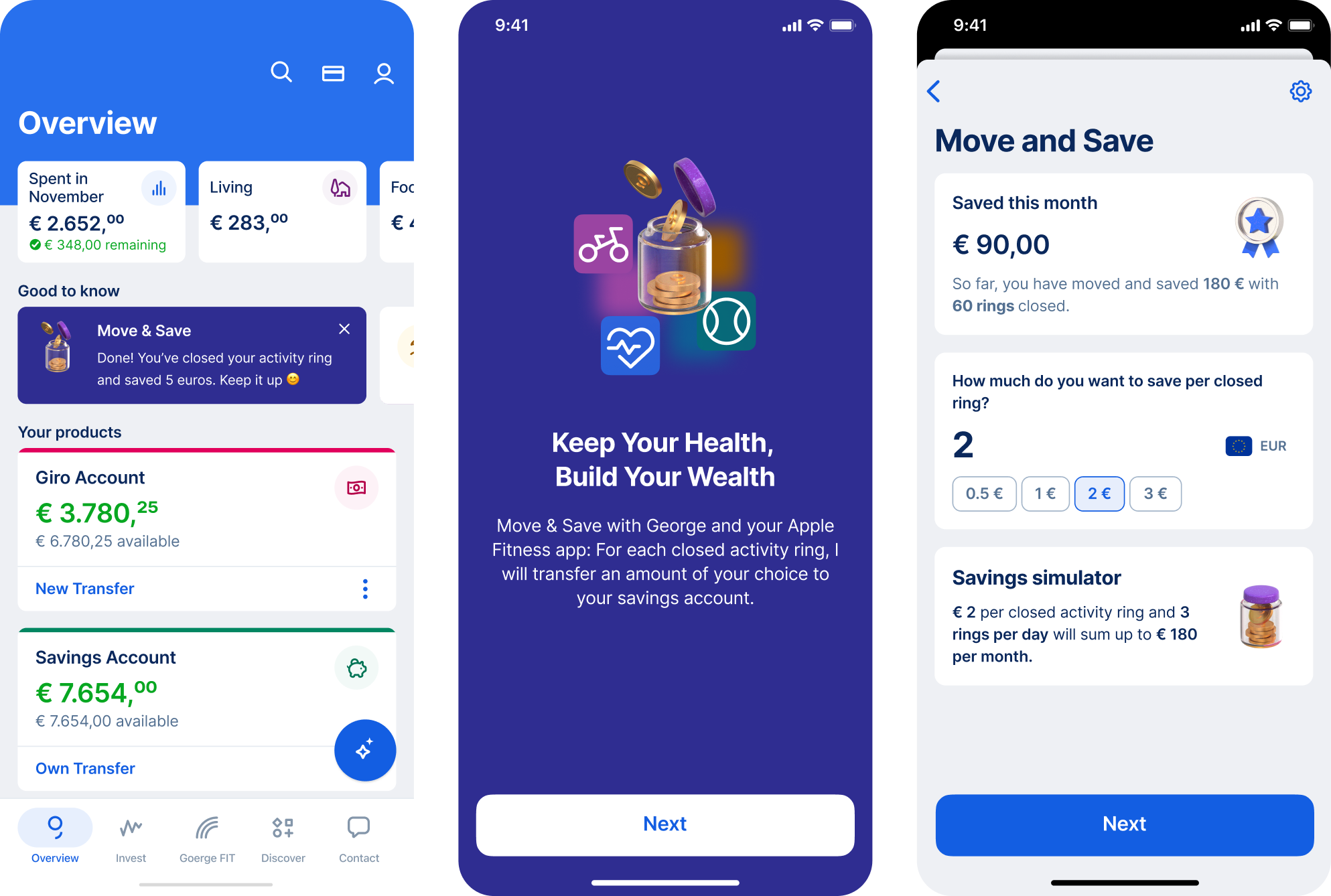Hero screen of Move & Save inside George mobile