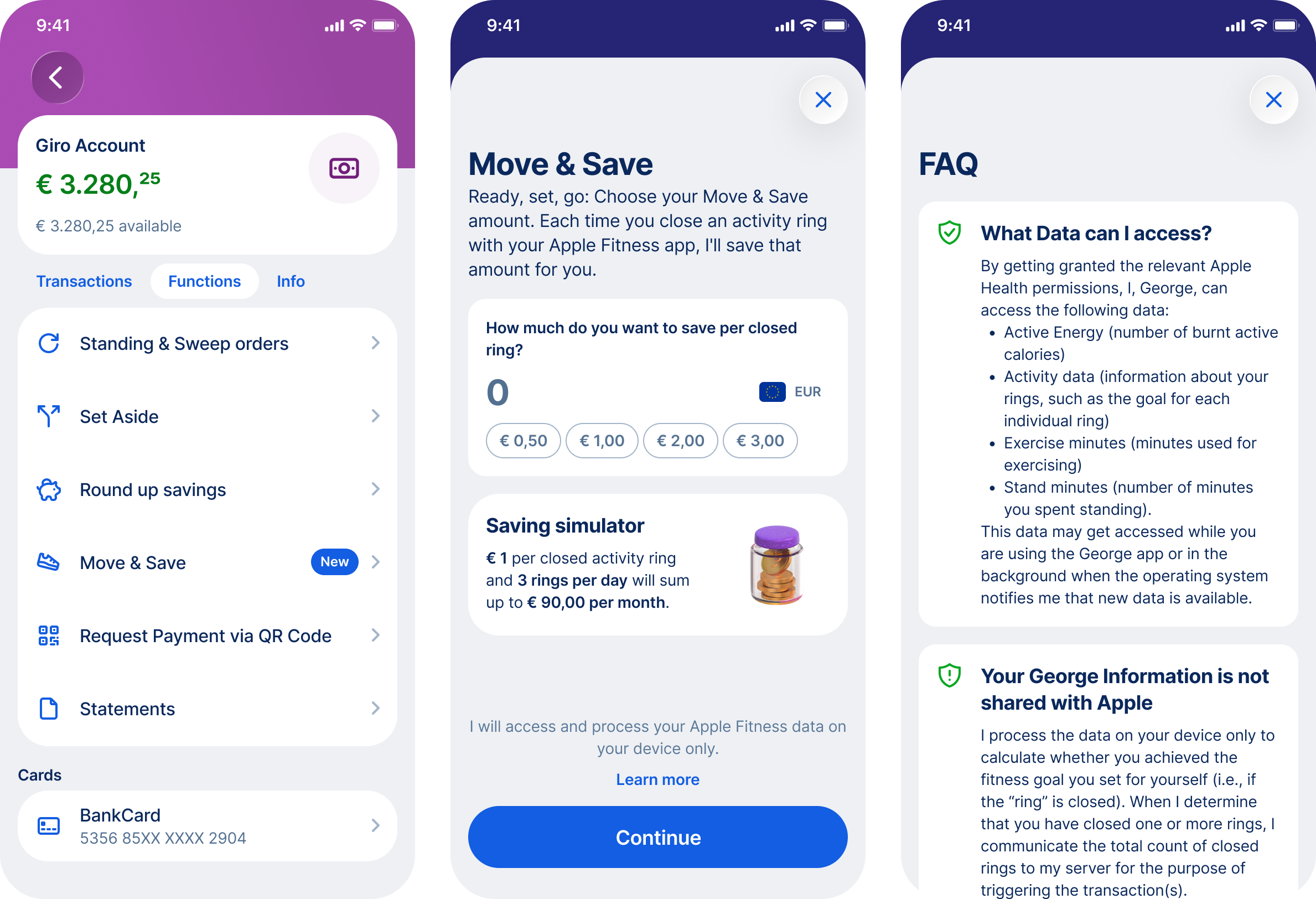 Hero screen of Move & Save inside George mobile