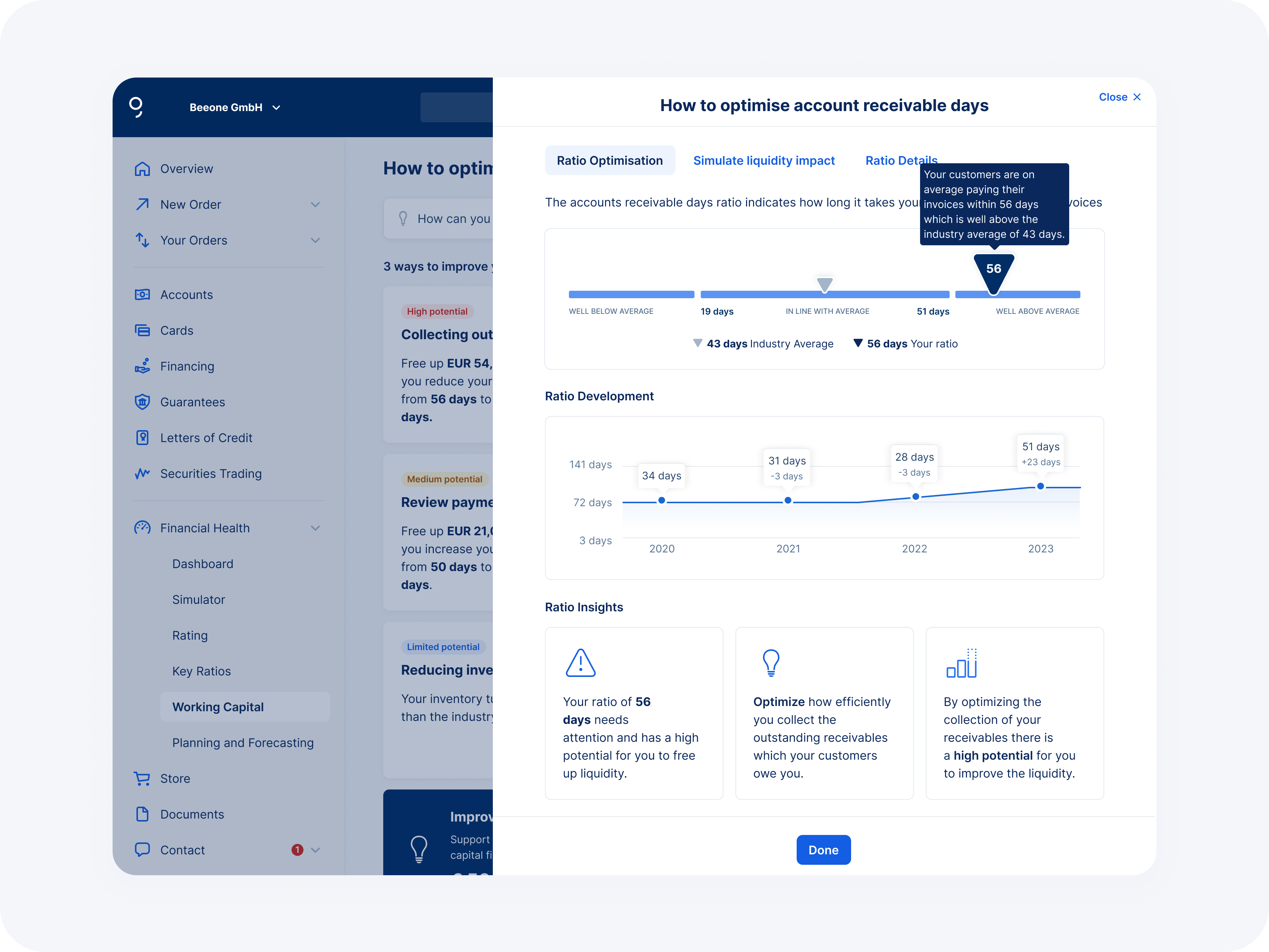 Working Capital Simulator, feature exploration